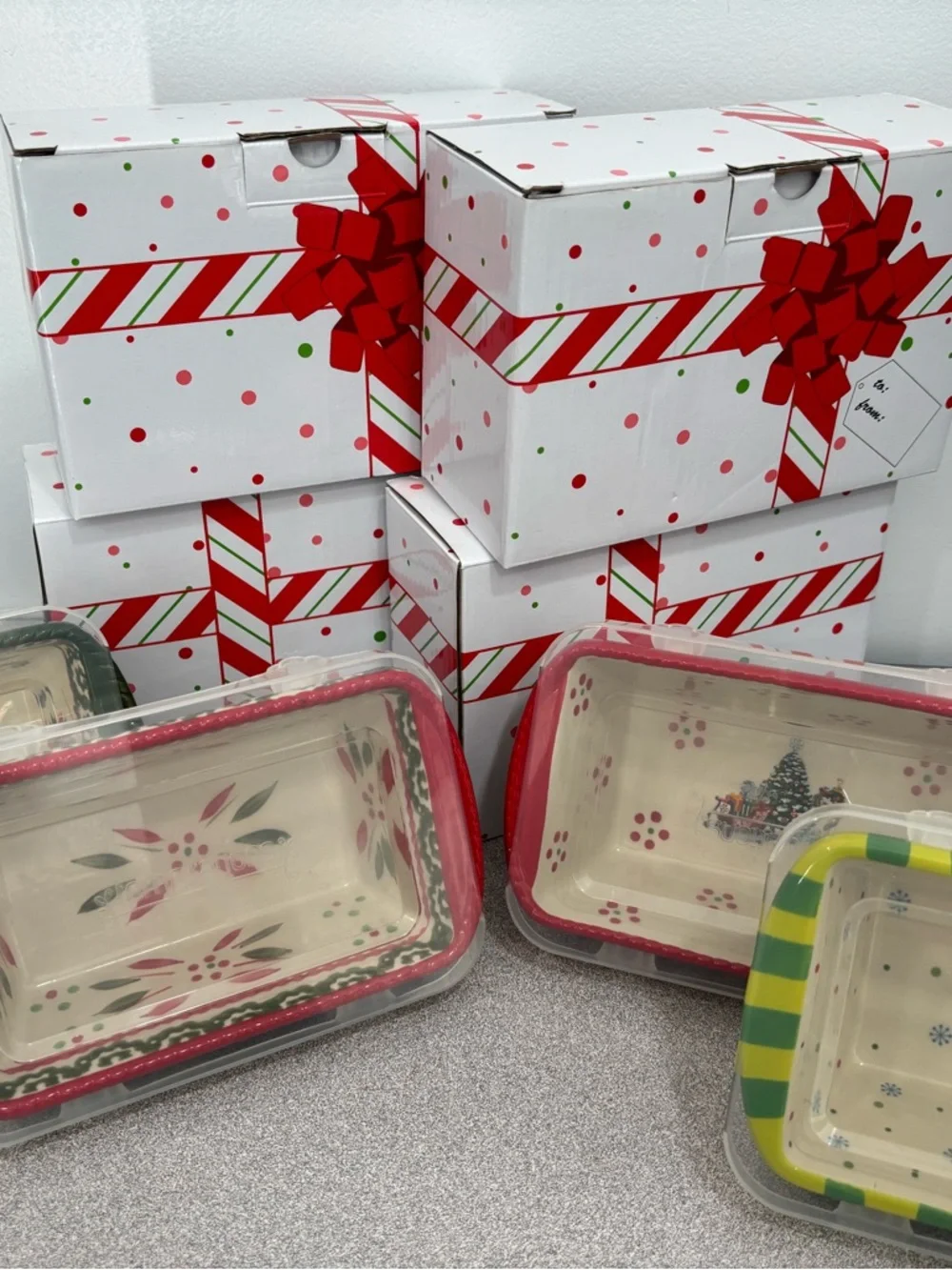 Temp-Tations Holiday 12oz Mini Loaf Bakers Set of 4 with Gift Boxes
